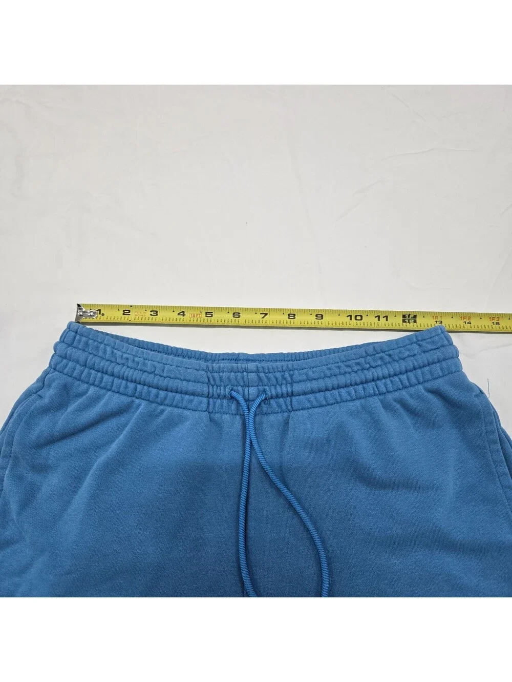 Size SMALL Mens Air Jordan Light Blue Fleece Sweat Shorts Yellow Jumpman Graphic